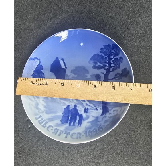Vintage Bing & Grondahl Christmas Plate Juleaften 1926 Blue Porcelain Denmark - Picture 4 of 5